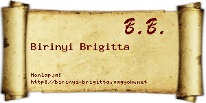 Birinyi Brigitta névjegykártya